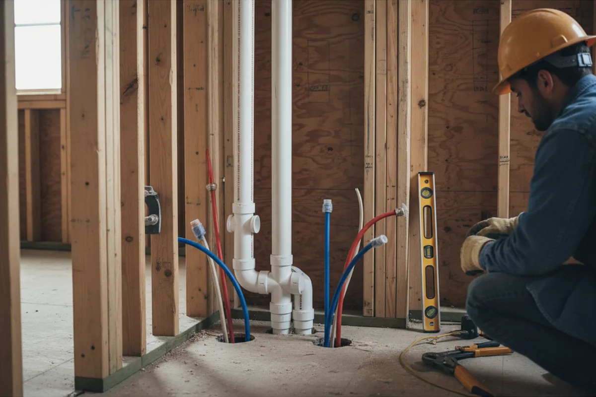 Drain and supply rough-in during Toilet Repair and Installation in Lititz
